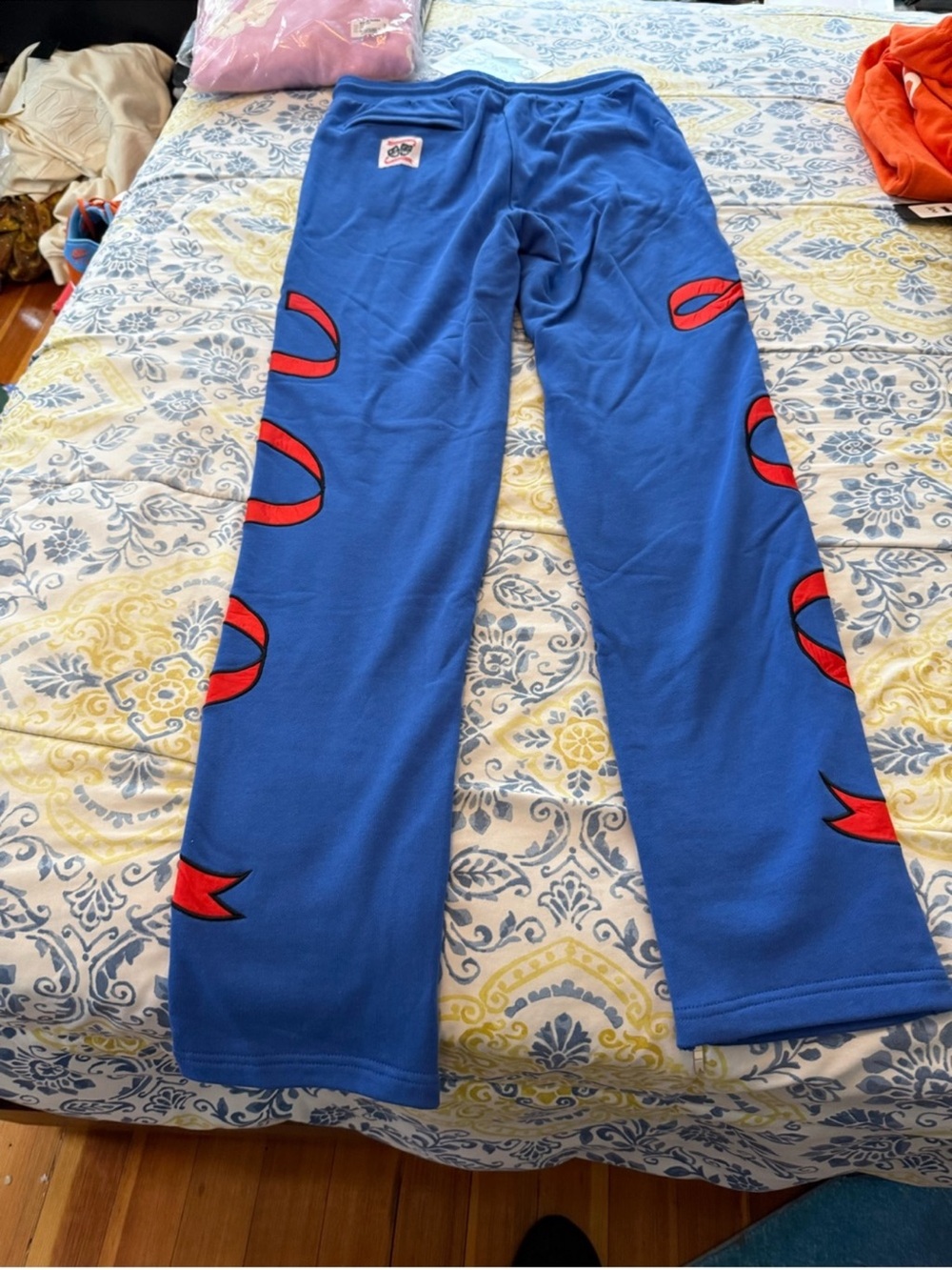 Asaali Mens Full-Zip Sweatpants in Royal Blue size XL
